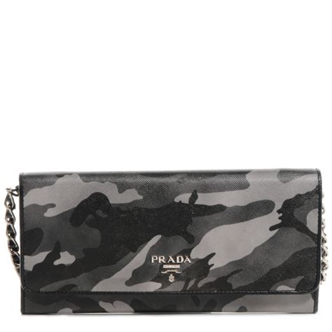 prada chain wallet camoflauge|PRADA Saffiano Camouflage Print Chain Wallet Marmo.